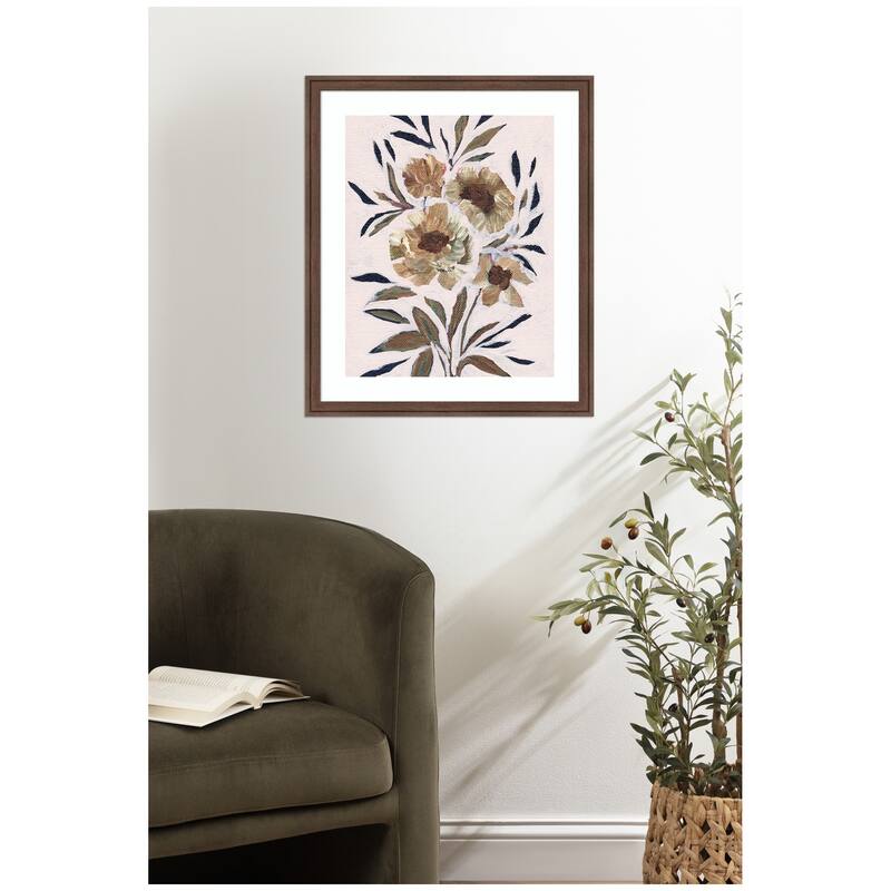 Kate and Laurel Framed Art Muted Paintrely Florals by Nikita Jariwala