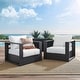 preview thumbnail 4 of 39, Tahoe Outdoor Patio Powder-Coated Aluminum 2-Piece Armchair Set Gray White