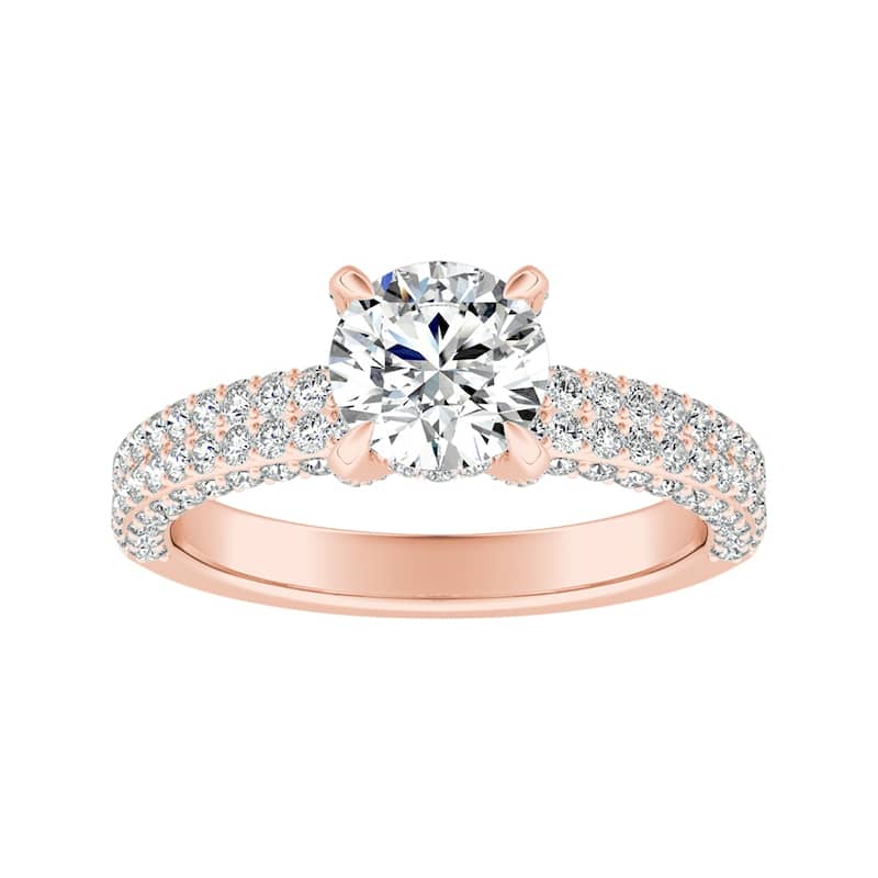 Auriya 14k Gold Unique 1 1/3cttw Double Edged Pave Diamond Engagement Ring (G-H, VS1-VS2)