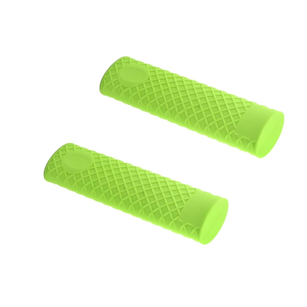 Heat Resistant Silicone Pot Pan Handle Grip Holder Sleeve Cover 2pcs - Green - 6.1" x 2" x 1.2"(L*W*T)