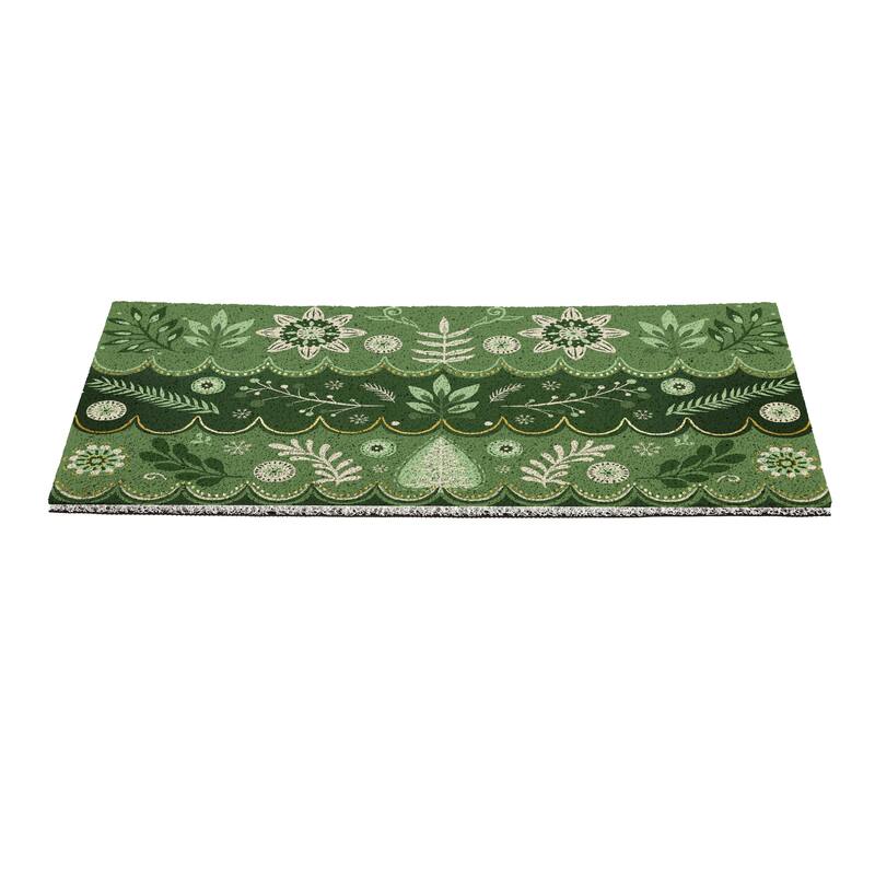 Shades of Green Scandi PVC Trapper Door Mat - 28" x 16"