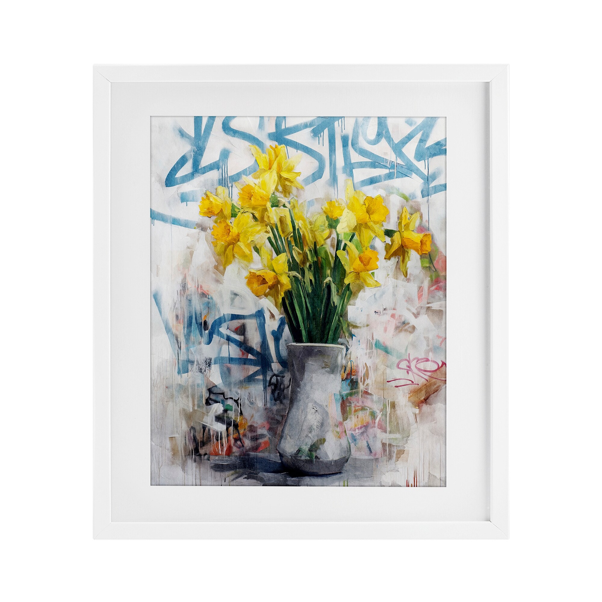 Stupell Color Clash Daffodils & Graffiti Under Glass Framed Design By Svetlana Aleynikova