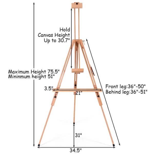 Shop Costway Foldable Wood Tripod Easel Sketching Painting