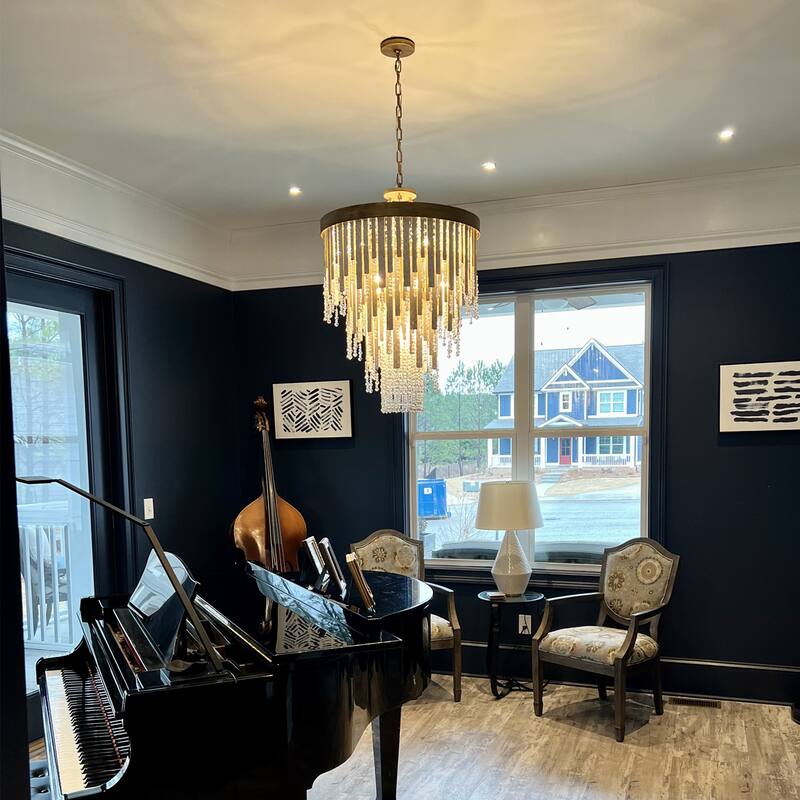 Varaluz Lafayette Chandelier - Havana Gold - 24"W X 34.75"H