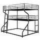 preview thumbnail 8 of 10, Full XL over Twin XL over Queen Size Triple Bunk Bed with Long and Short Ladder,Black