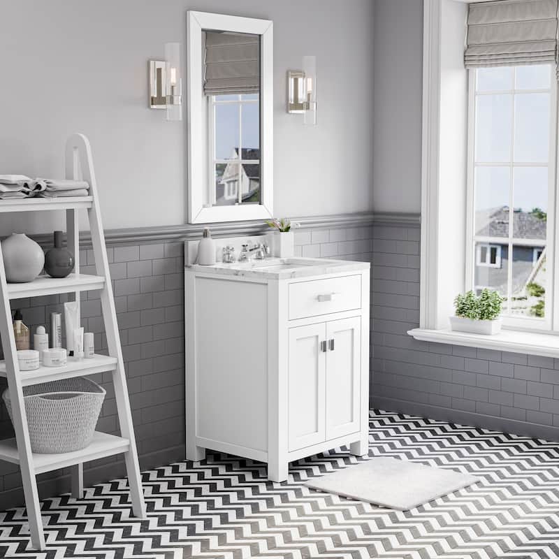 Water Creation Madison 24-inch Solid White Single Sink Bathroom Vanity