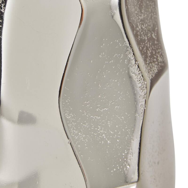 Aluminum Metal Geometric Decorative Vase - Silver - Roche River Decor