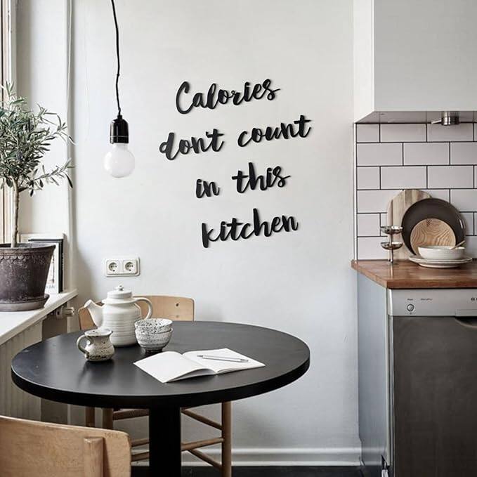 Calories Don't Count In This Kitchen Metal Wall Art - Home Office and Living Room Decoration
