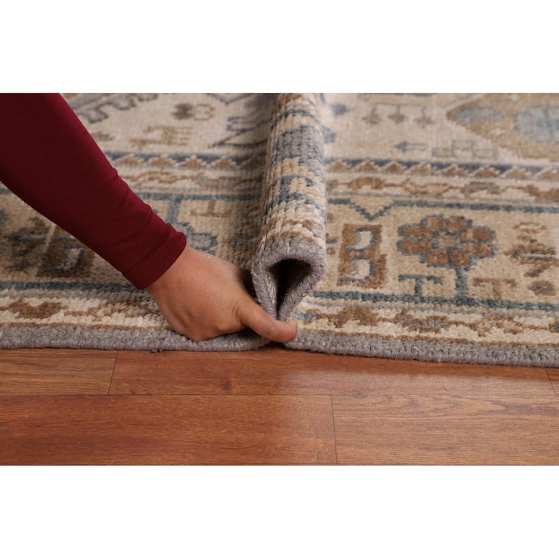 Ivory & Gray Khotan Oriental Area Rug Handmade Wool Carpet - 8'9"x 11'10"