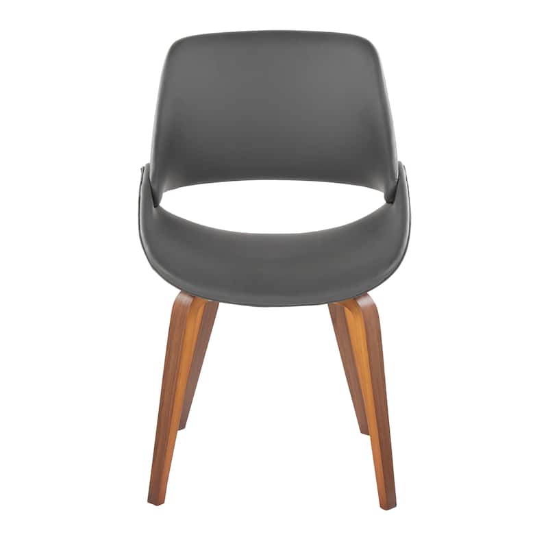 Carson Carrington Svellingen Dining Chair with Bent Wood Legs (Set of 2) - Grey Faux Leather/Walnut Wood