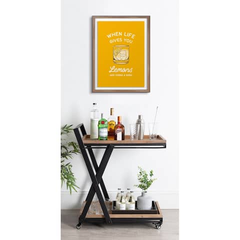 Kate and Laurel Blake When Life Gives You Lemons Yellow Framed Printed Glass by The Creative Bunch Studio