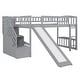 preview thumbnail 6 of 6, Grey Stairway Twin Size Loft Bed with Two Drawers and Slide