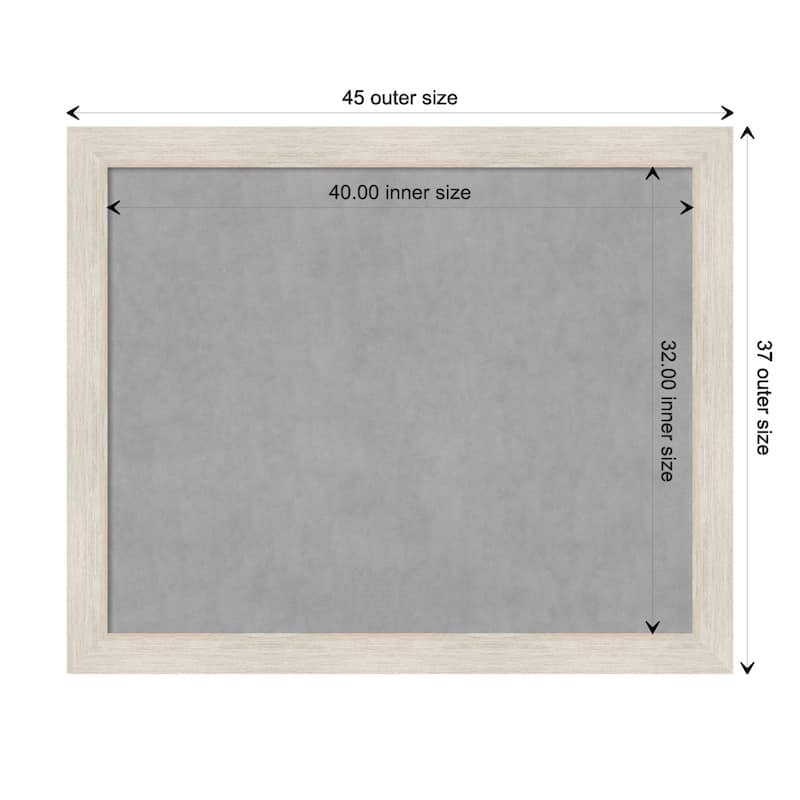 Amanti Art Hardwood White Wash Framed Magnetic Board - Board Size 40x32