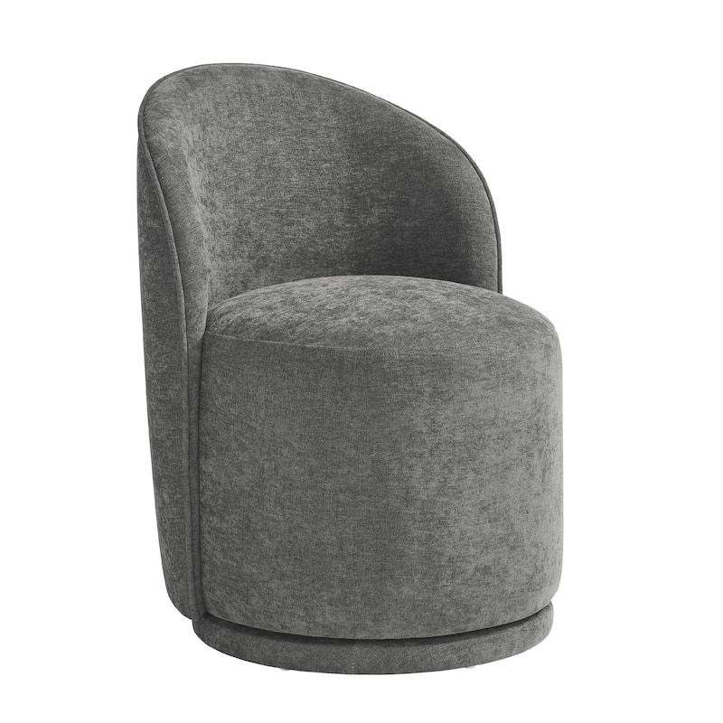 Upholstered Swivel Dining Chair Armless Barrel Chair