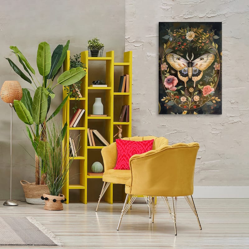 Stupell Victorian Botanicals & Moth Canvas Wall Art Design By The Dutch Lady