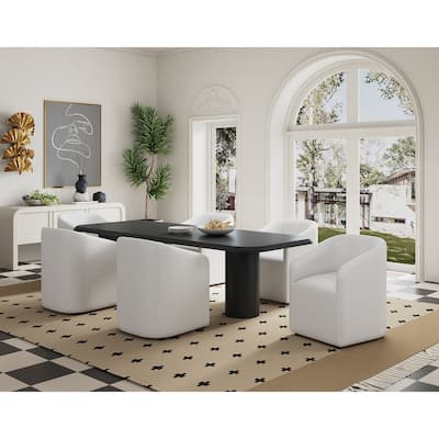 Manhattan Comfort Anna Modern Round Faux Leather Dining Armchair