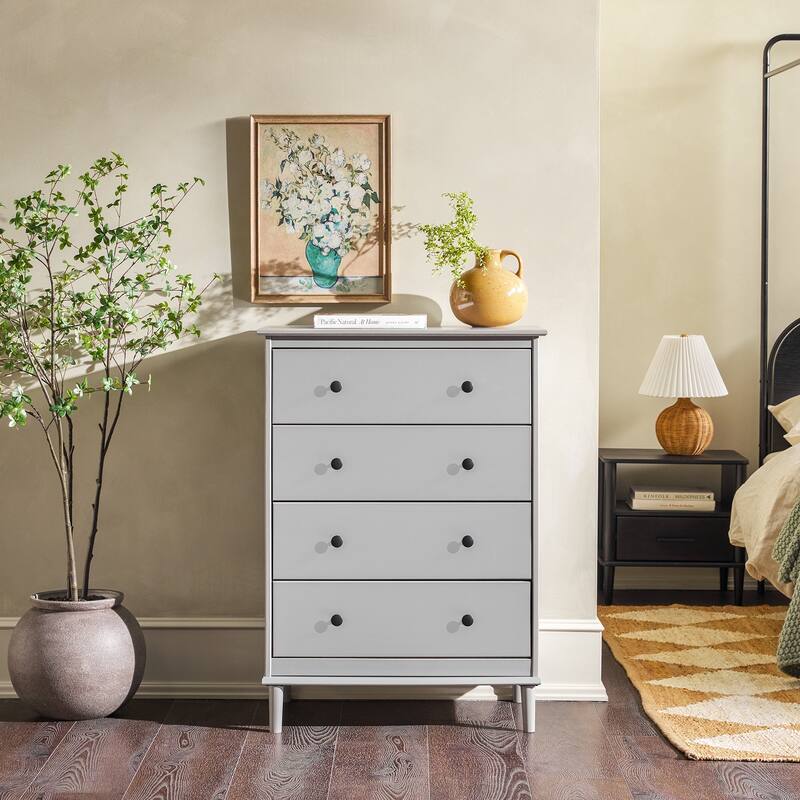 Walker Edison Bullrushes 4-drawer Solid Wood Chest