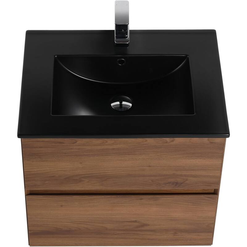 Blossom All Wood Wall Mounted Floating Bathroom Vanity with Sink