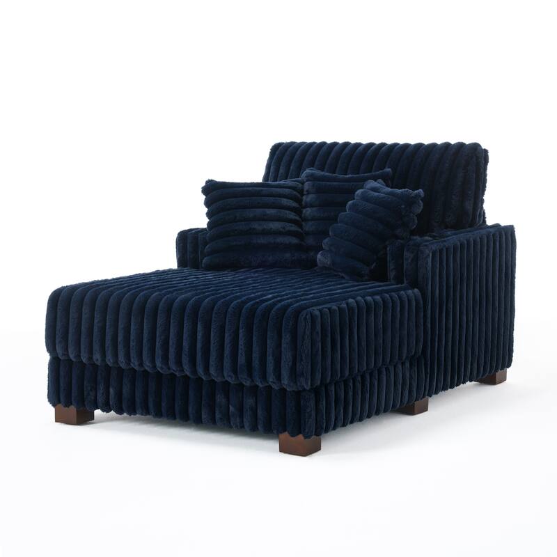 41.7" W Upholstered Plush Corduroy Chaise Lounge Set of 2