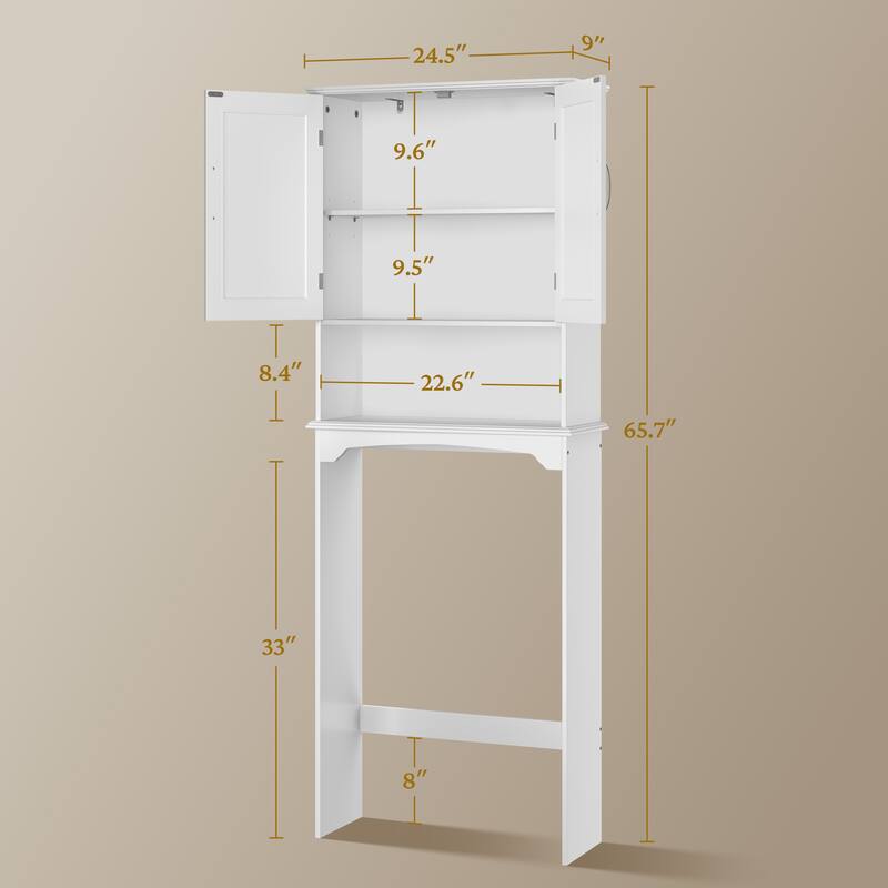 Yaheetech Bathroom Space Saving Organizer Over-the -Toilet with Adjustable Shelf for Bathroom