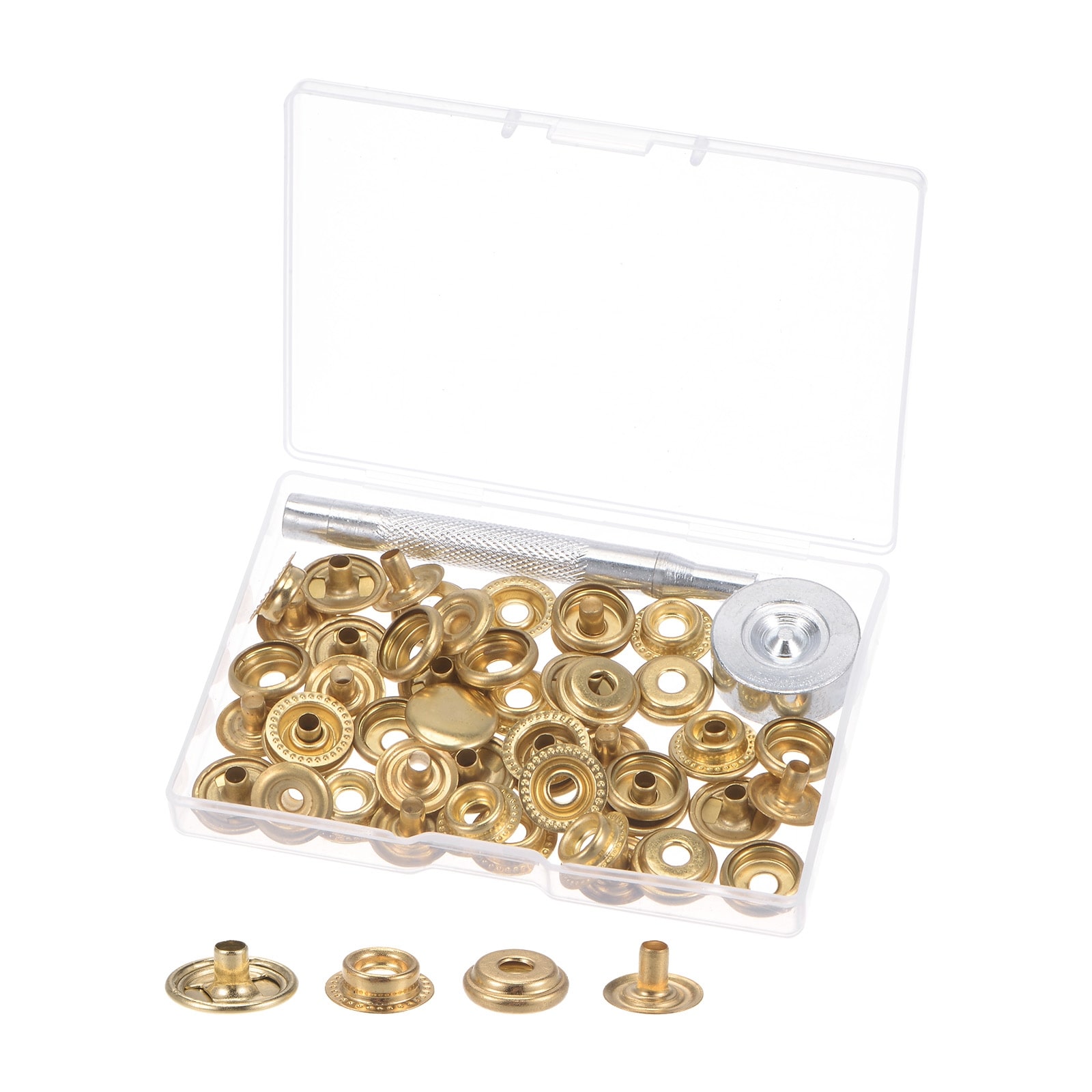 12set Leather Snap Fasteners Kit,15mm Brass Button Snaps Press
