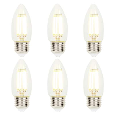 Westinghouse Lighting 6.5 Watt (100 Watt Equivalent) Clear B11 Dimmable Filament LED Light Bulb, Medium Base, 6 Pack - 6-Pack