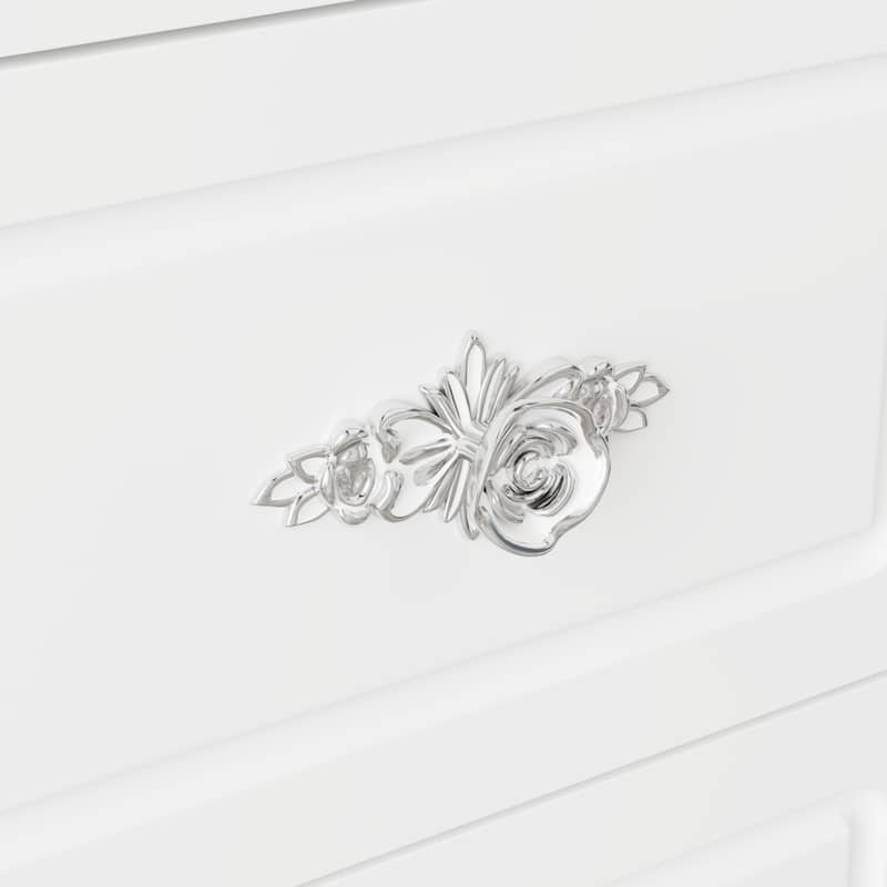 Contemporary Beauty Station - White Vanity Desk Makeup Vanity Dressing - 40.2"Wx54.1"H