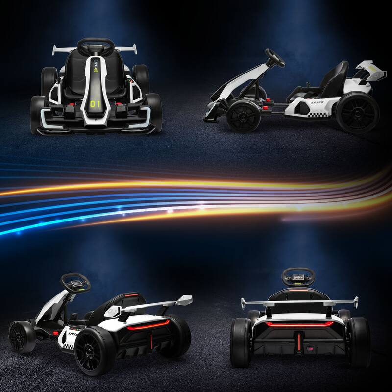 24V Kids Electric Go Kart with Adjustable Seat, Drift Capabilities, and Slow Start for Safe Driving - Ages 6-12