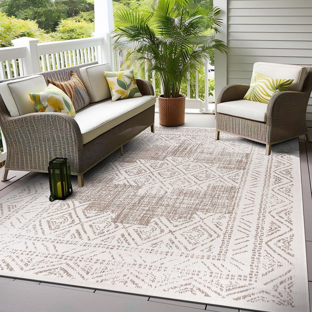 World Rug Gallery Transitional Bohemian Indoor/Outdoor Area Rug