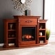 preview thumbnail 11 of 15, SEI Furniture Gracewood Hollow Womack 70-inch Mahogany Electric Fireplace with Bookshelves Mirrored Reflector Firebox