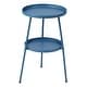 preview thumbnail 24 of 22, 2 Tier Round Patio Small Side Table, Metal Coffee Table for Indoor Outdoor