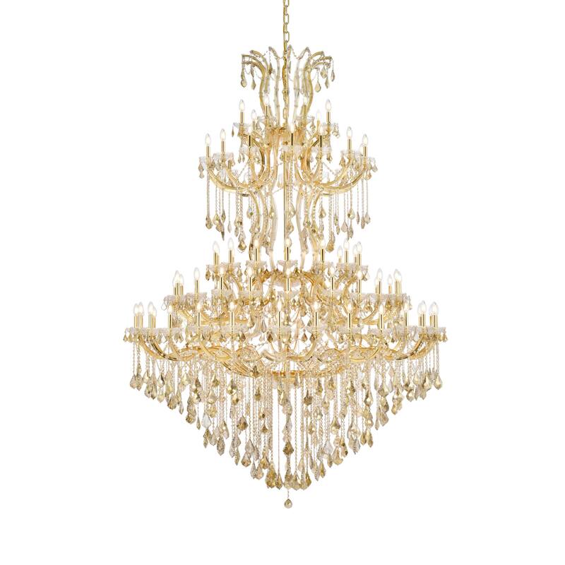 Elegant Lighting 2800G96-GT/RC Maria Theresa 87 Light 72" Wide Crystal - Gold