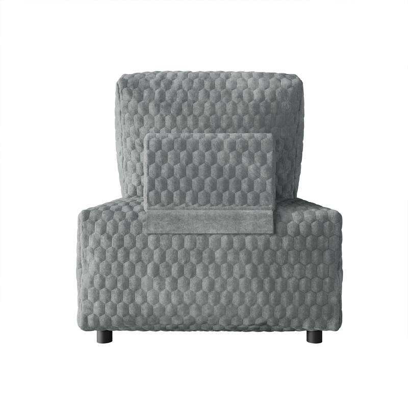 Clayfell Amos Velvet Accent Chair for Living Room - Removable Cover, High-Density Foam & Silent Footrest