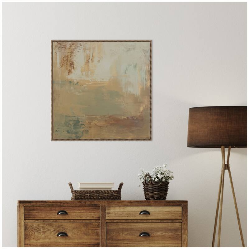 Kate and Laurel Sage Horizon No. 3 by Amy Lighthall Framed Canvas Wall Art Print