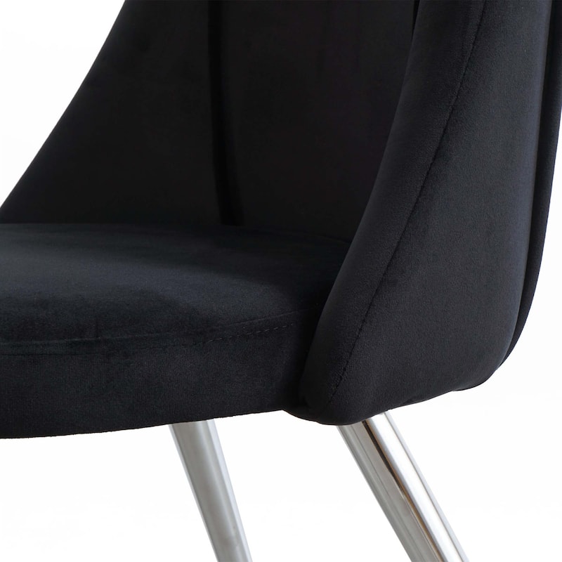 Velvet Dining Chairs(set of 4) - Black