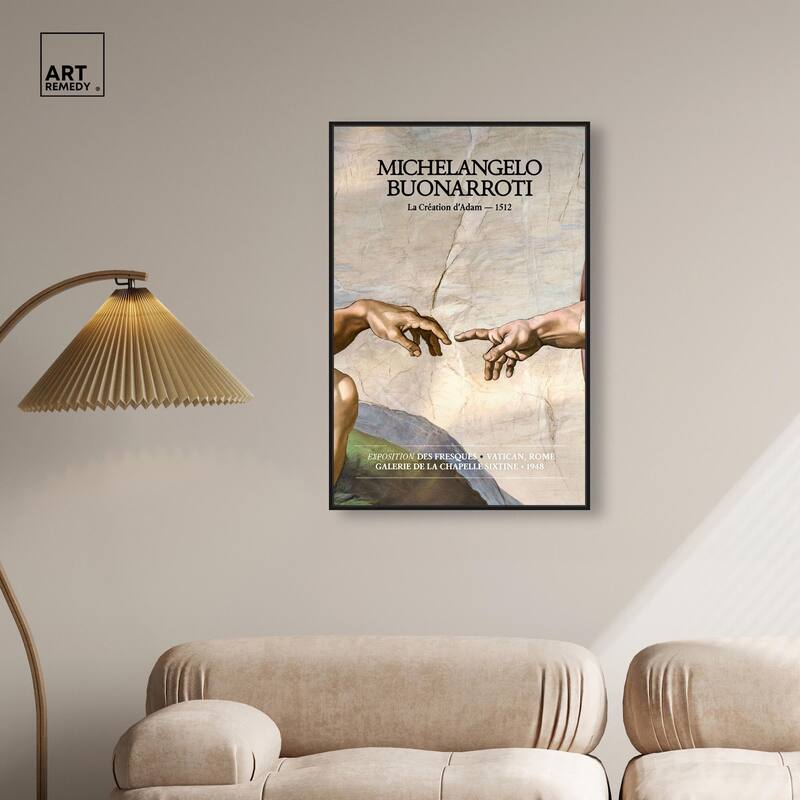 Touching Fingers Canvas by Art Remedy