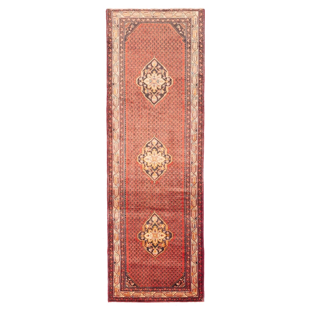 ECARPETGALLERY Hand-knotted Andelz Red Wool Rug - 4'1 x 12'5