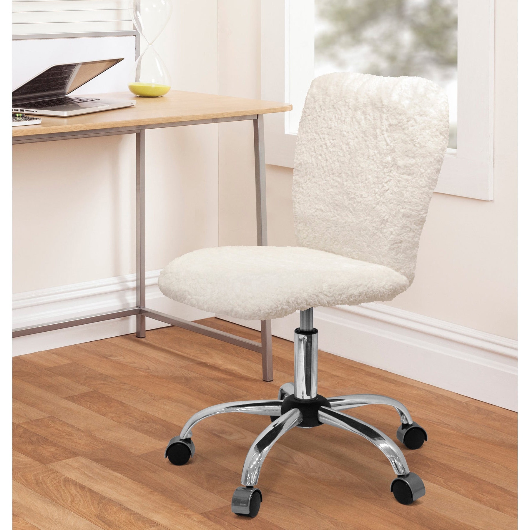 Silver Orchid Kelly Faux Fur Task Chair