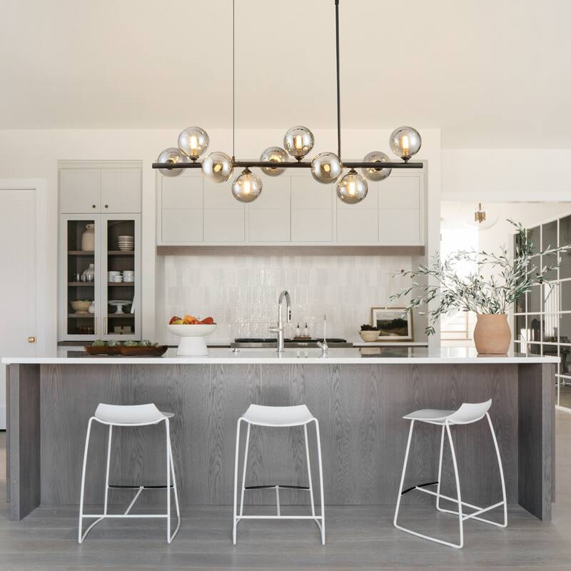 Sputnik chandelier Linear Chandelier with Glass Globes - 10-Light