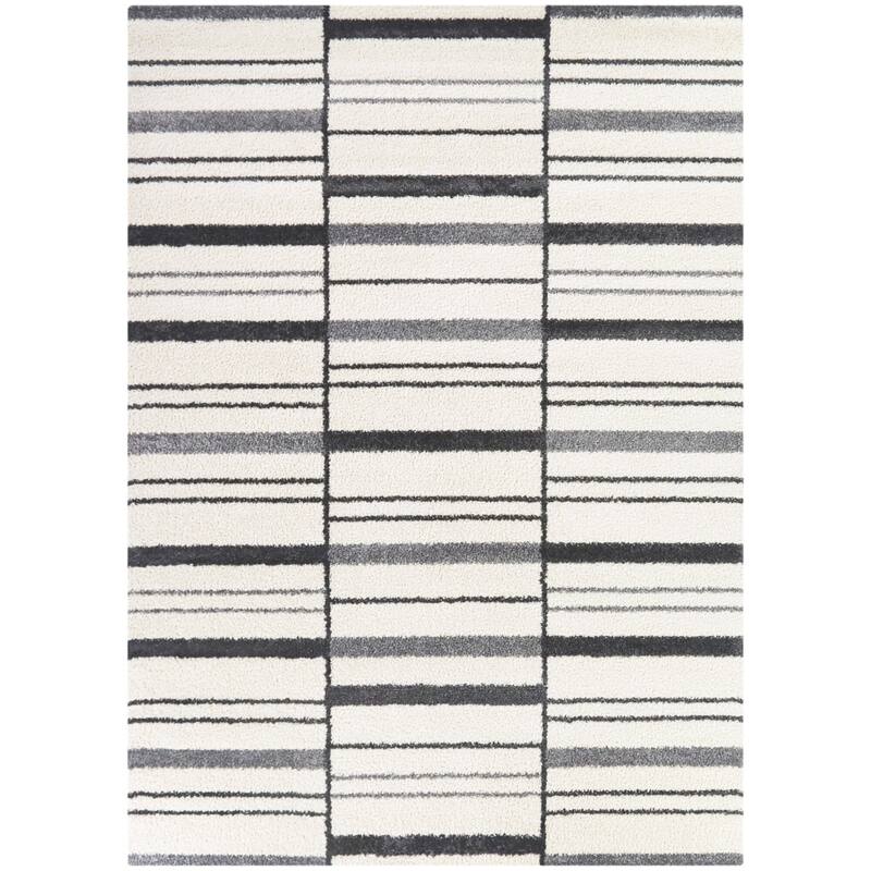 Gustave Modern Stripe Area Rug - 5'3" x 7' - Charcoal - Rectangle