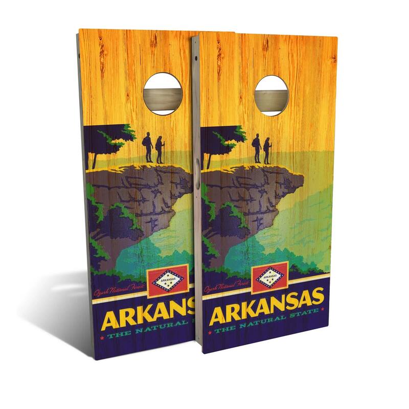 Arkansas State Pride Outdoor Cornhole Board Set - Backyard 2x4 - Include Carrying Case