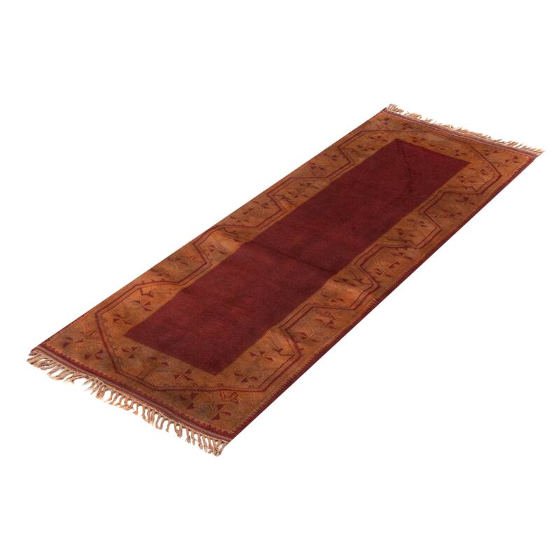 ECARPETGALLERY Hand-knotted Color Transition Red Wool Rug - 2'8 x 6'8