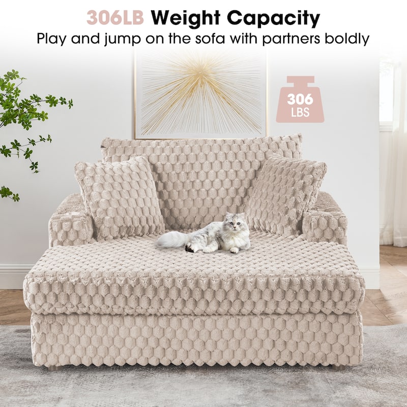Modern Soft Indoor Chaise Lounge Couch Sofa Bed with Pillows