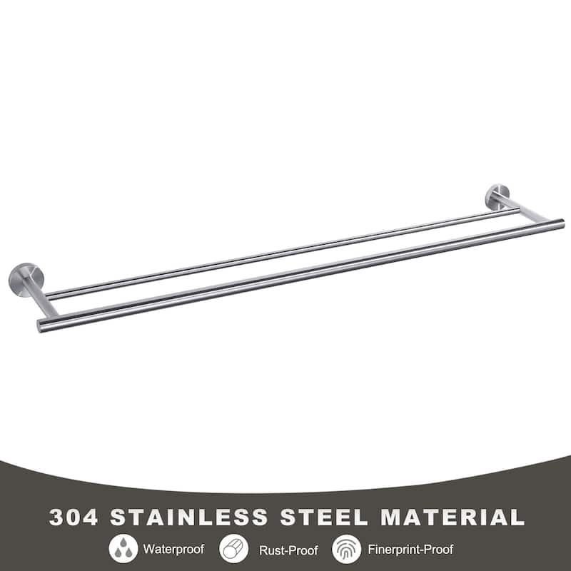 WOWOW Wall Mounted Stainless Steel Double Towel Bar