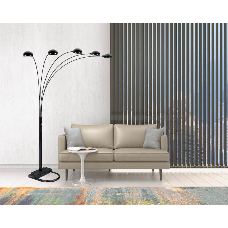 84 Inch Light Arc Floor Lamp with Dome Shade and Dimmer Switch - 50” x 45” x 84”