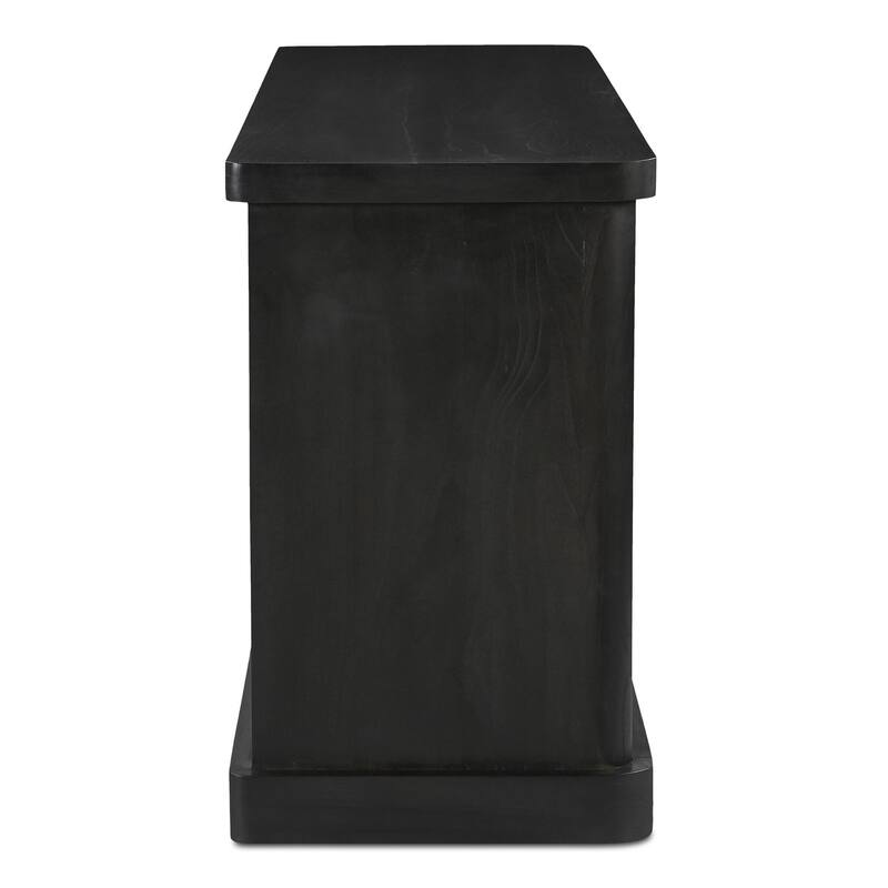 NADAAL STUDIOS Selira, Wooden Sideboard With Glass Sliding Doors - 78"W x21"D x33.5"H