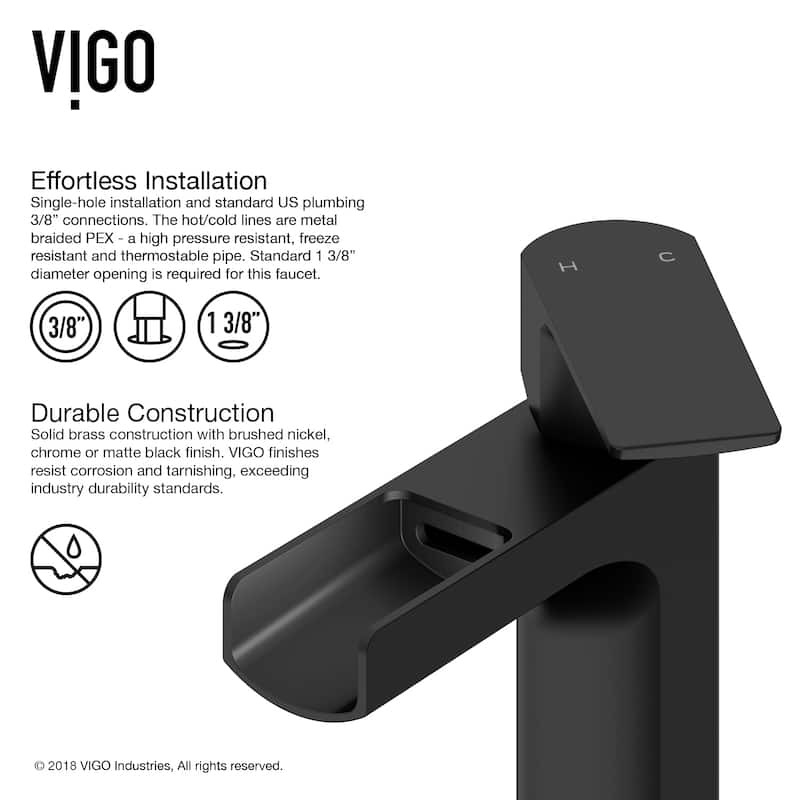 VIGO Ileana 7" H Single Handle Single Hole Bathroom Faucet