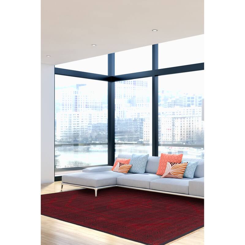 ECARPETGALLERY Hand-knotted Vibrance Red Wool Rug - 8'2 x 10'2