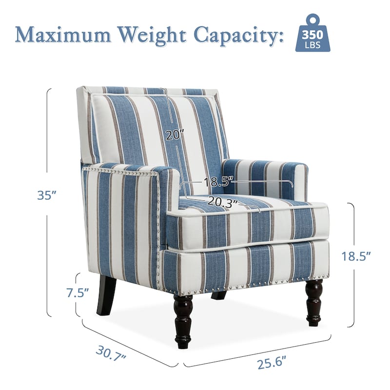 LUE BONA Linen Upholstered Modern Accent Chair Armchair with Pillow for Living Room - 25.6 in.W x 30.7 in.D x 35 in.H