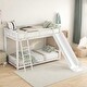 preview thumbnail 2 of 7, Twin Over Twin Metal Bunk Kids Bed with Slide, Inclined Ladder & Strong Slats, No Box Spring Needed, Easy to Assenble, Black